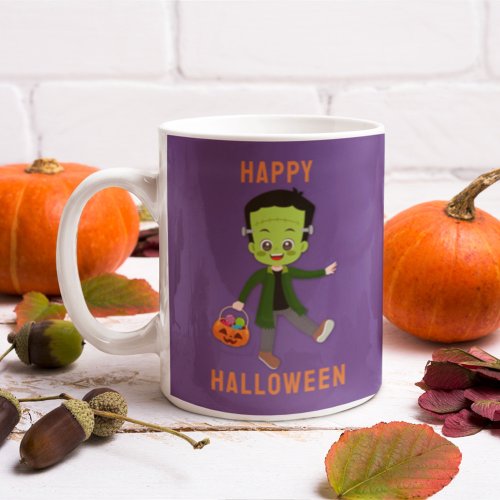 Kids Halloween Costume Frankenstein Custom Name Coffee Mug