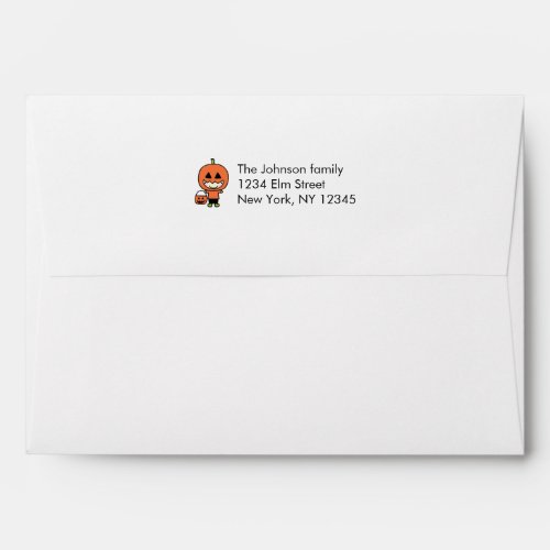 Kids Halloween Costume Matching Pattern Lined Envelope