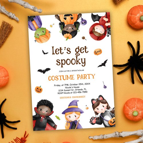 Kids Halloween Costume Party Cute Funny Spooky Invitation