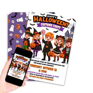 Kids Halloween Costume Party Editable