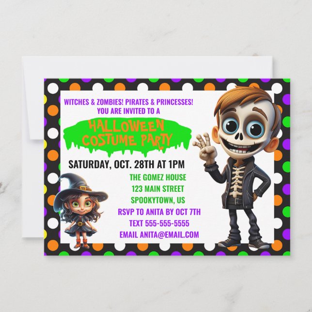 Kids Halloween Costume Party  Invitation (Front)