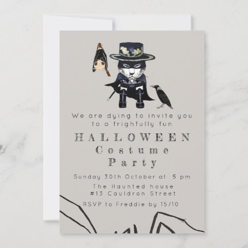 Kids Halloween costume party invitation