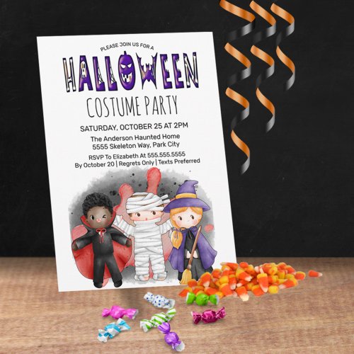 Kids Halloween Costume Party Invitation