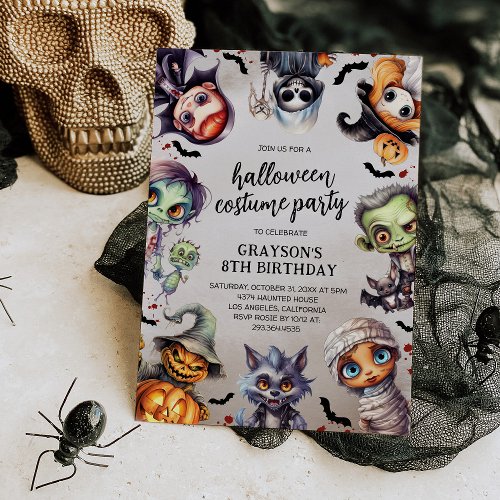 Kids Halloween Costume Party Invitation