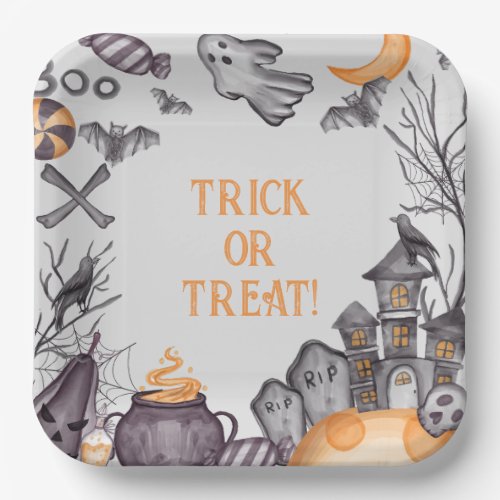 Kids Halloween Costume Party Paper Plates