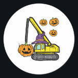 Kids Halloween Crane Construction Truck Costume To Classic Round Sticker<br><div class="desc">Kids Halloween Crane Construction Truck Costume Toddler Boys Kids</div>