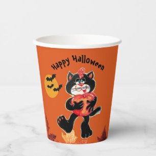 Kids Halloween Cute Black Cat Party Paper Cups