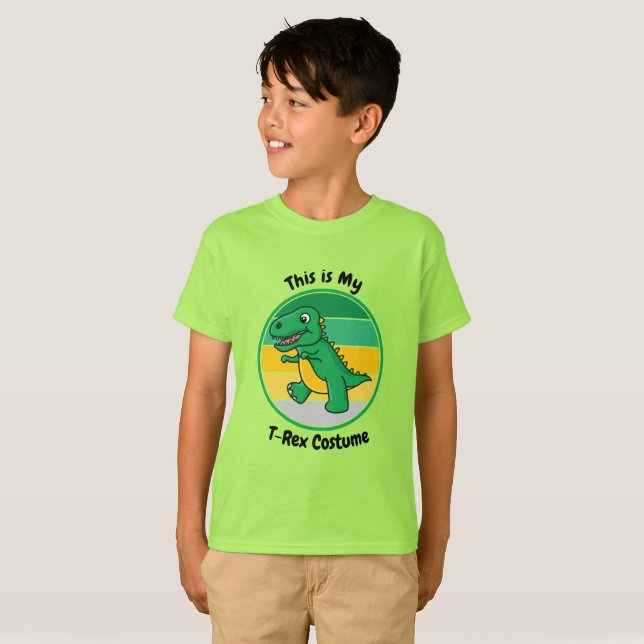 Kids Halloween Dinosaur This is My T-Rex Costume T-Shirt (Front Full)