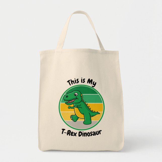 Kids Halloween Dinosaur This is My T-Rex Dinosaur Tote Bag (Front)