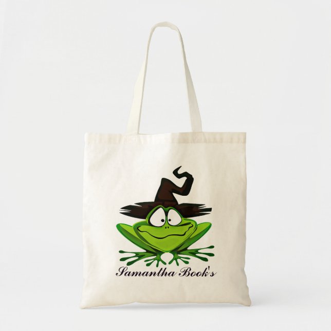 Kids Halloween Frog Library Bag (Front)