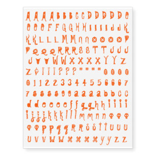 Kids Halloween Fun Spooky Letters Numbers Knuckle Temporary Tattoos