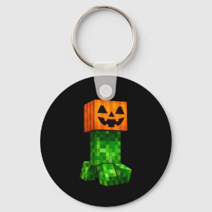 Kids Halloween Gamer Xel Jack O Lantern Pumpkin Bo Keychain