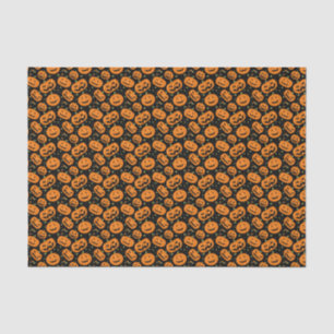 Kids Halloween Grinning Orange Pumpkins Fun Party Tissue Paper
