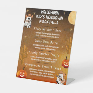 Kid's Halloween Hoedown Mocktail Menu Sign