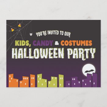 Kids Halloween Invitation (personalize) by KarisGraphicDesign at Zazzle