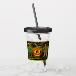 Kids Halloween Jack-o-Lantern Pumpkin Harvest Acrylic Tumbler
