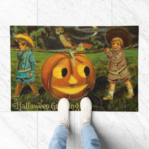 Kids Halloween Jack-o-Lantern Pumpkin Harvest Doormat