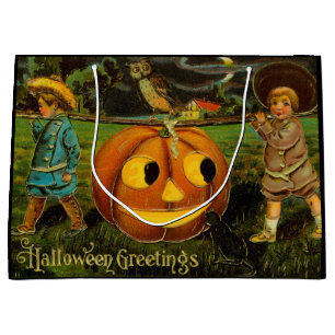 Kids Halloween Jack-o-Lantern Pumpkin Harvest  Large Gift Bag