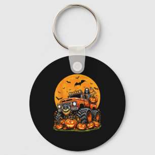 Kids Halloween Monster Truck Skeleton Pumpkin Boys Keychain