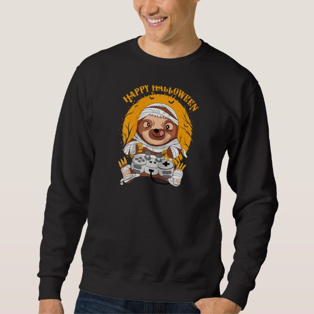 Kids Halloween Mummy Gamer Sloth Costume Toddler B Sweatshirt (Front)