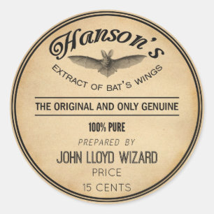 Kids Halloween Party Apothecary Vintage Bat Wings Classic Round Sticker