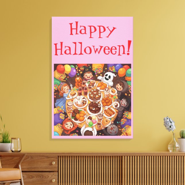 Kid's Halloween Party Canvas Print (Insitu(LivingRoom))