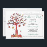 Kids Halloween Party  Invitation<br><div class="desc">This adorable kids halloween party invitation features illustration of an Autumn tree full of cute jack o lanterns and seasonal decorative party flag banners hanging from the branches. Purple birds enjoy their spooky-cute home and are ready for Halloween night trick or treating! Makes a perfect design for your friendly, non-scary...</div>