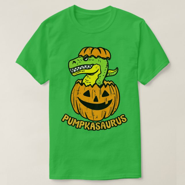 Kids Halloween Pumpkasaurus Pumpkin Dinosaur Boy D T-Shirt (Design Front)