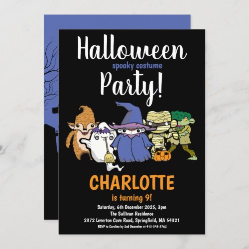 Kids Halloween Spooky Birthday Party Invitation