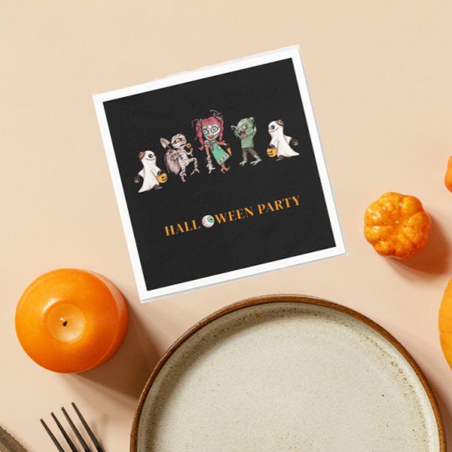 Kids halloween spooky  napkins (fun modern halloween party napkins )