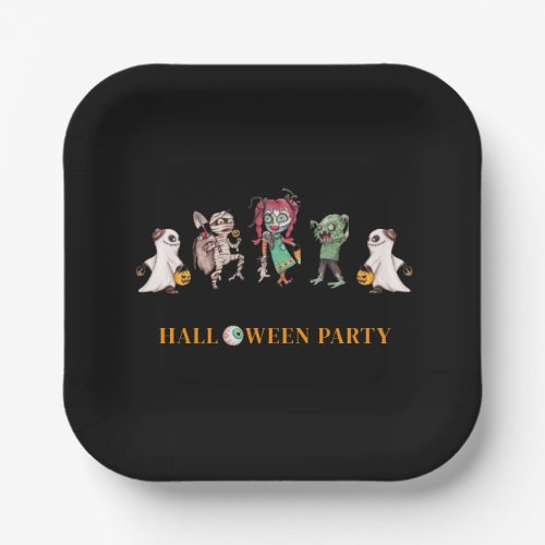 Kids halloween spooky Paper Plate
