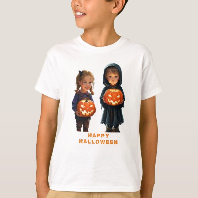 Kids Halloween T-Shirt – Fun Halloween Tee cute (Front)