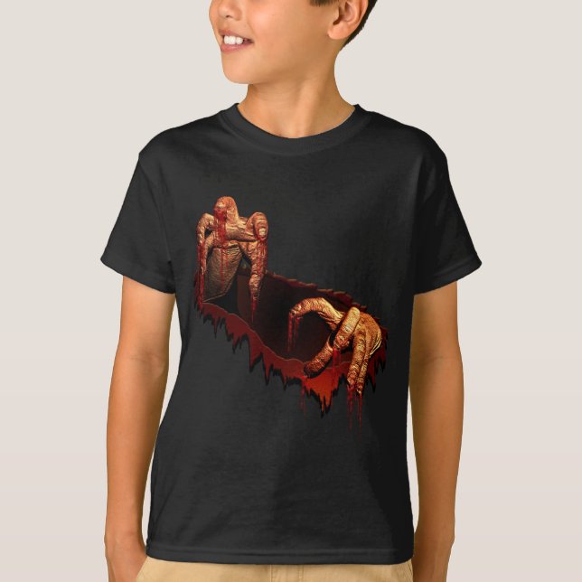 Kid's Halloween T-Shirt Horror Zombie Undead Tee (Front)