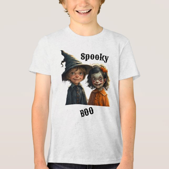 Kids' Halloween T-Shirt – Spooky Fun Tri-Blend Shirt (Front)