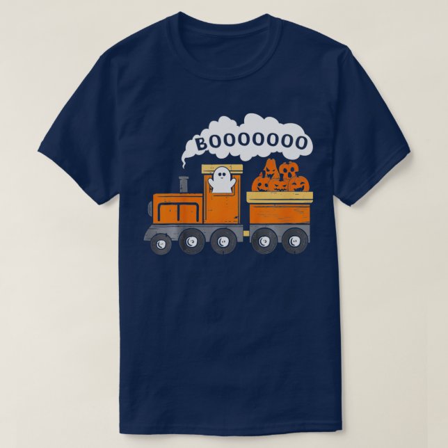 Kids Halloween Train Boo Funny Ghost Pumpkin Toddl T-Shirt (Design Front)