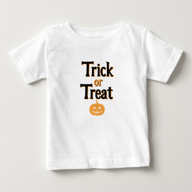 Kid's Halloween Trick Or Treat T-Shirt White (Front)