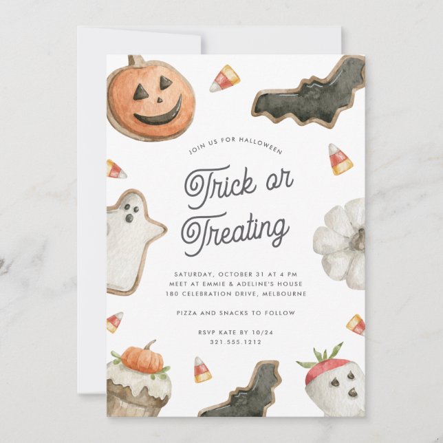 Kids Halloween Trick or Treating Party Invitation (Front)