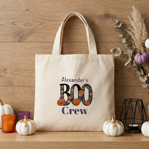 Kids Halloween Typography Boo Crew Jack O Lanterns Mini Tote Bag