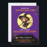 Kids Halloween Wicked Birthday Party Invitation<br><div class="desc">Our invitation boasts a captivating design that seamlessly combines the best of both worlds: the enchanting allure of Halloween and the joy of a birthday celebration.</div>