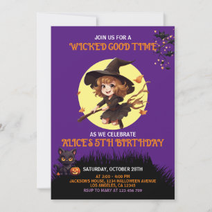 Kids Halloween Wicked Birthday Party Invitation