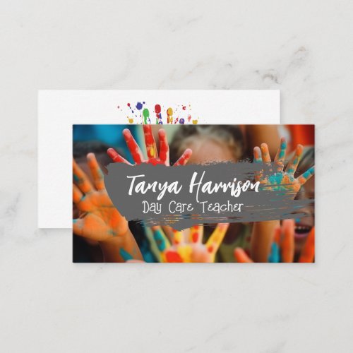 Kids Hand Painting  Arts Crafts Business Card