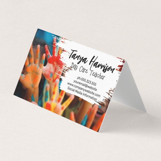Kids Hand Painting | Arts Crafts Business Card (Front)