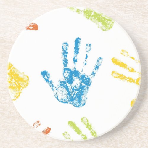 Kids Handprints Drink Coaster