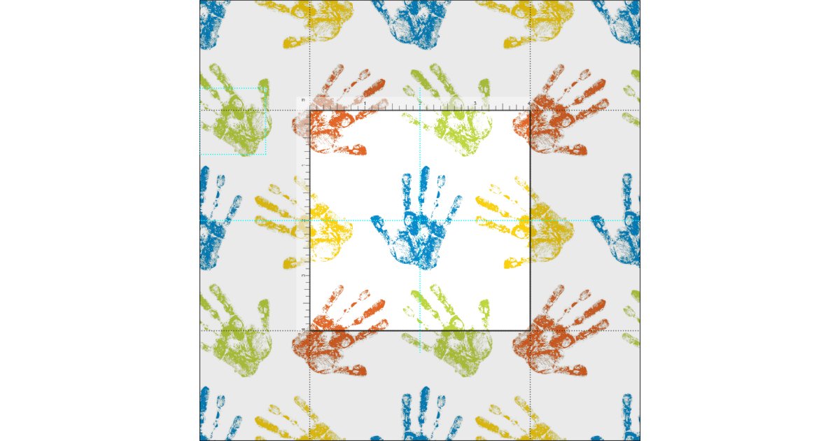 Kids Handprints in Paint Fabric Zazzle