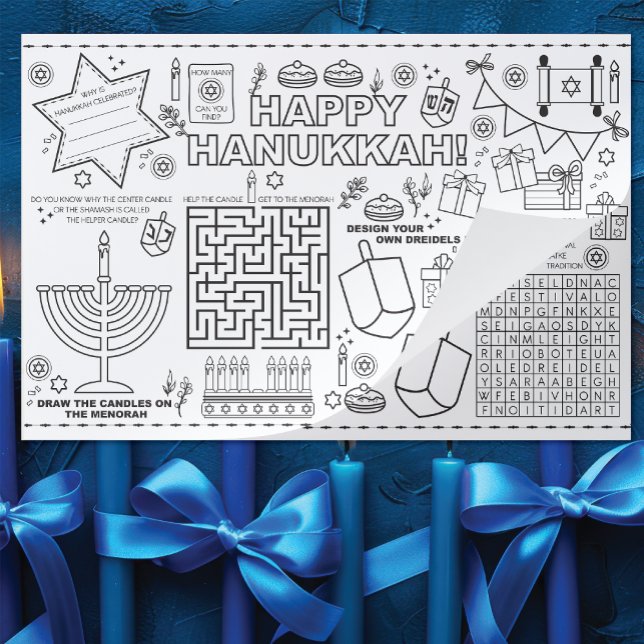Kids Hanukkah Activity Pad and Placemat  (Creator Uploaded)