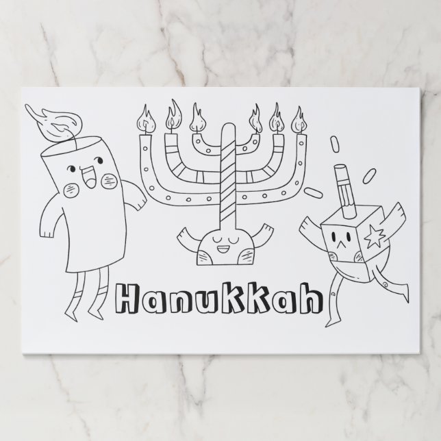 Kids Hanukkah Coloring  Paper Pad (Front)
