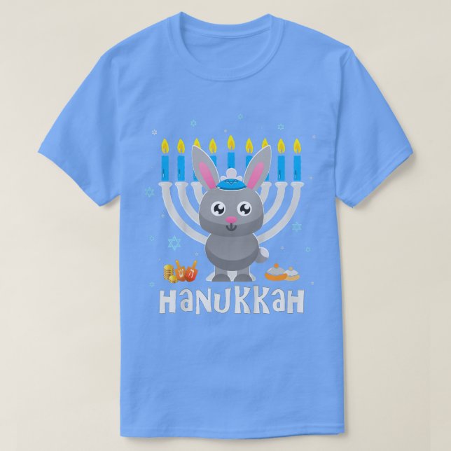 Kids Hanukkah s for Kids Bunny Cute Hanukkah Pajam T-Shirt (Design Front)