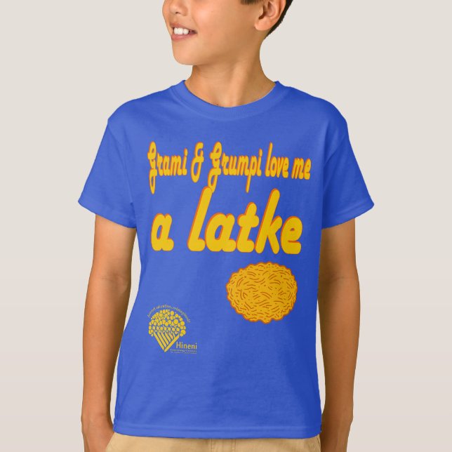 Kids' Hanukkah Shirt - "Grami & Grumpi love me..." (Front)