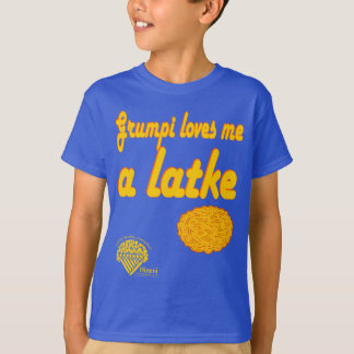 Kids' Hanukkah Shirt - "Grumpi loves me a latke"