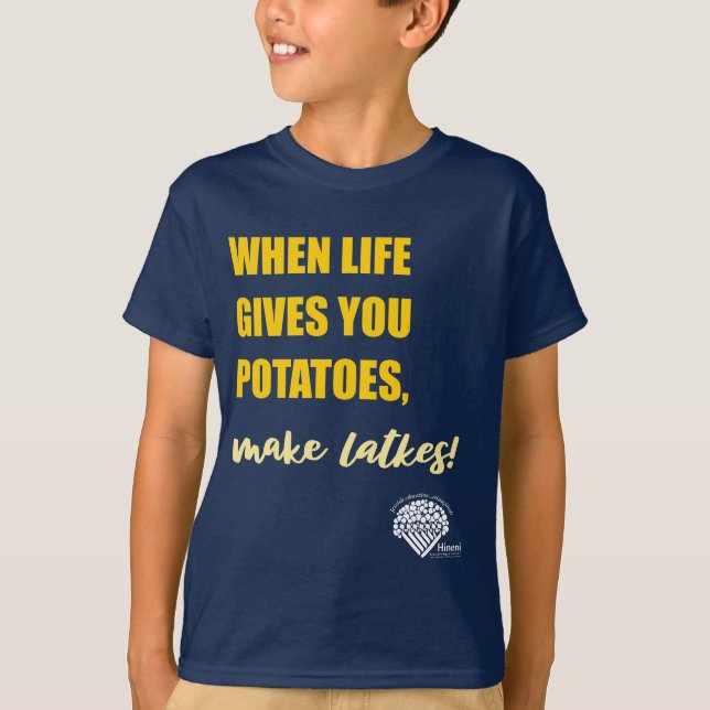 Kids' Hanukkah Shirt - "Make latkes" (Front)